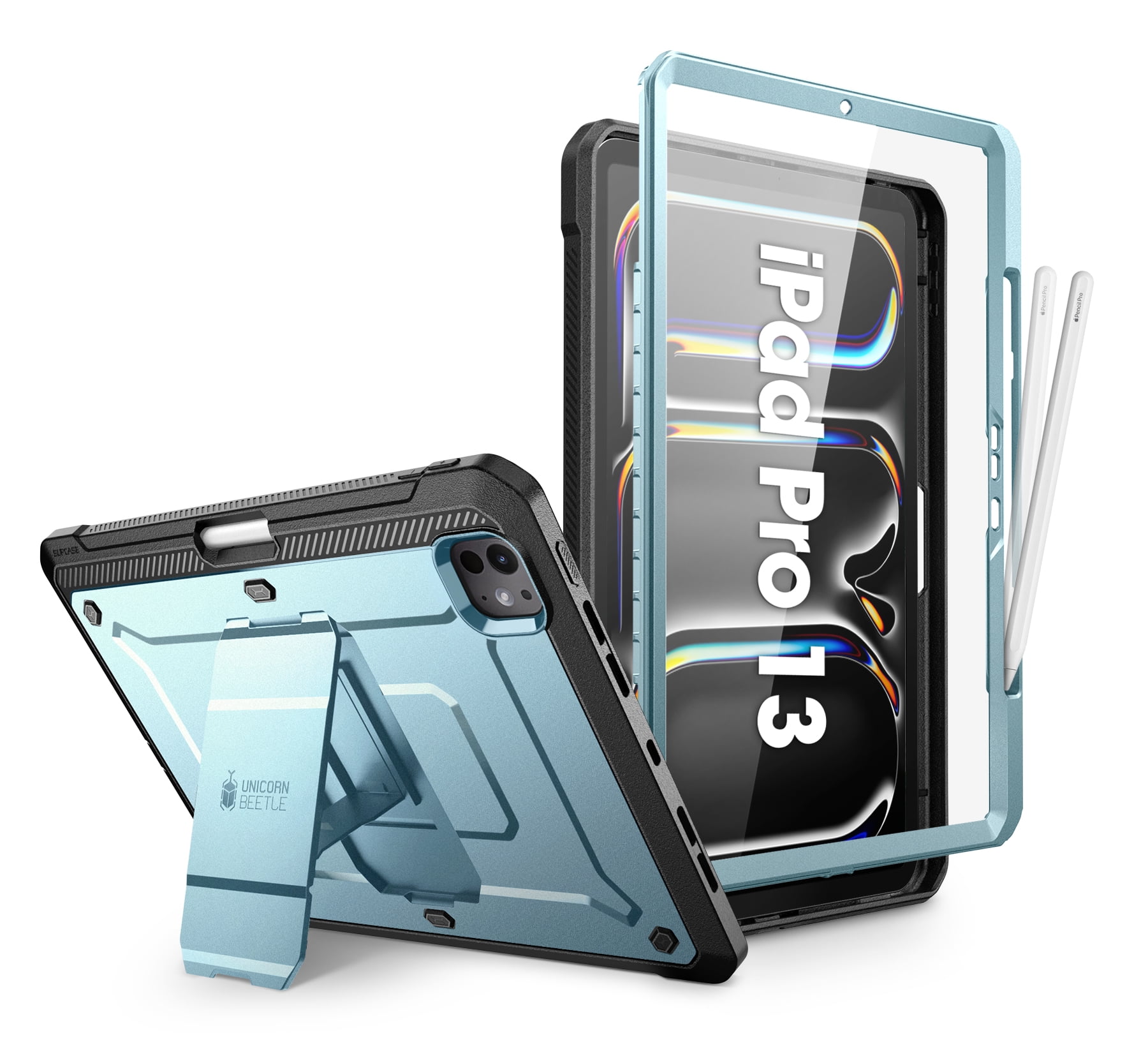 SUPCASE for iPad Pro 13 Inch Case M4 2024 7th Generation with Pencil Holder (Unicorn Beetle Pro), [Built-in Screen Protector & Stand] Full-Body Rugged Cover for iPad Pro 13 Inch M4 2024 7th Gen, Blue