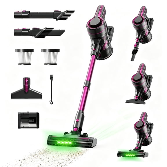 SUPCLEAN Cordless Stick Vacuum Cleaner, 600W 40kPa, 70 Mins Runtime Lightweight for Pet Hair, Carpet and Hardwood Floor