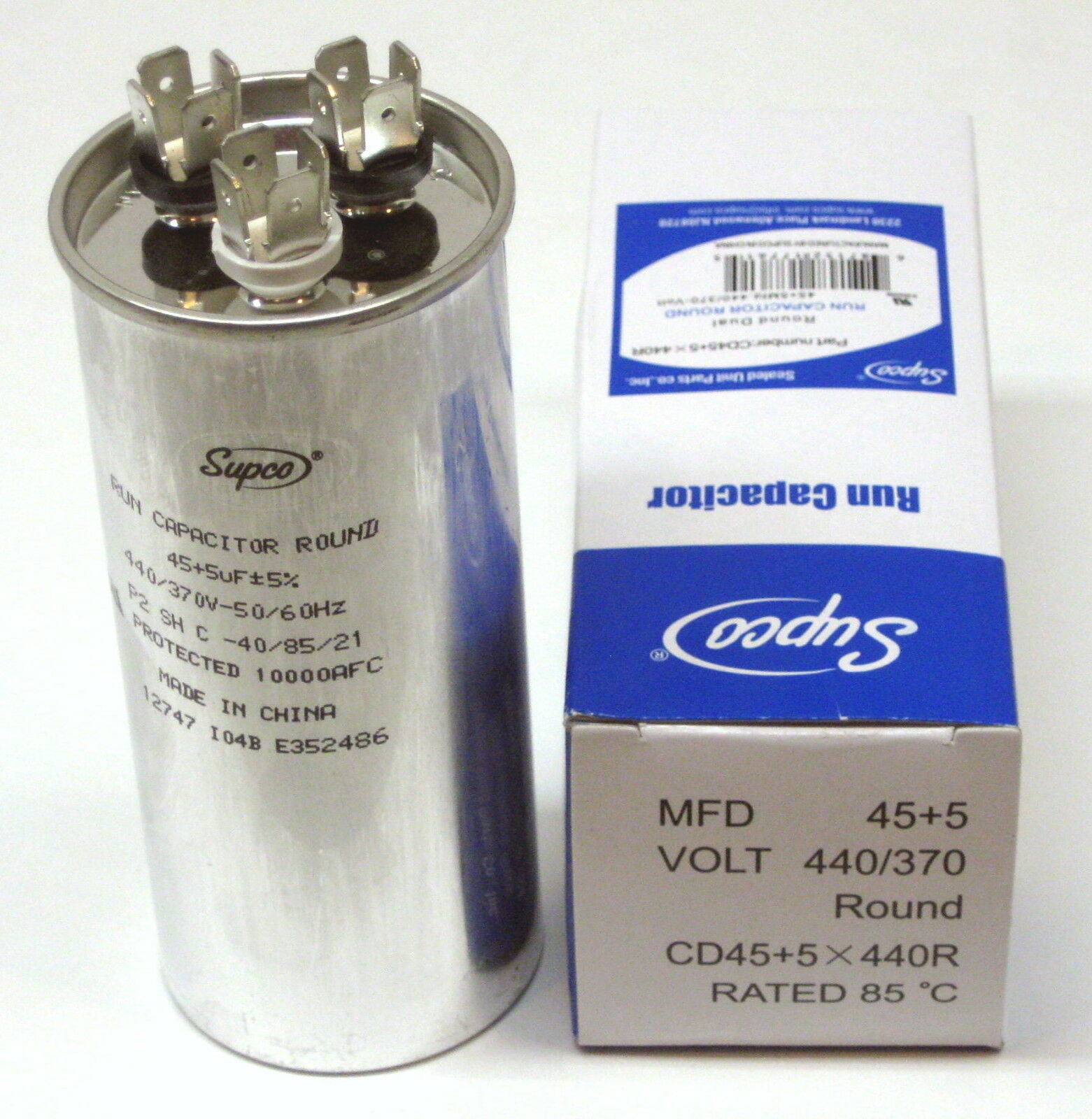 High Quality Supco CD45+5X440R HVAC Dual Run Capacitor - 45