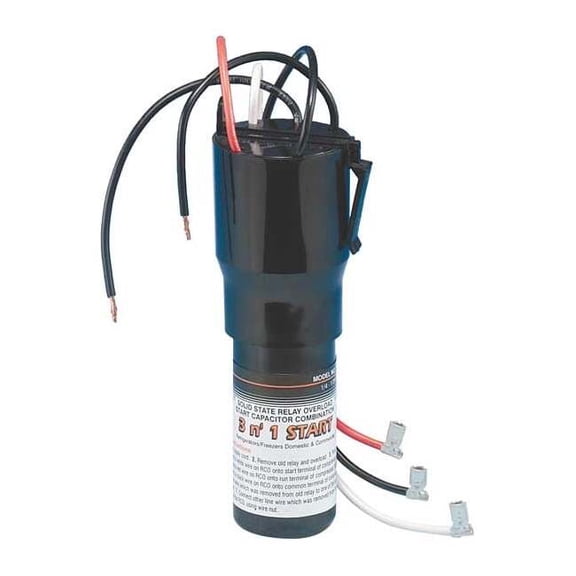Supco Hard Start, Relay, Overload and Start Capacitor, 115 Volts RCO210