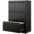 thumbnail image 1 of SUPEER 3 Drawers Metal Lateral File Storage Cabinet with 3 Individual Locks and Hanging Folders for Letter/Legal A4 Size, Wide File Storage Cabinet for Home Office School, Assembly Required, 1 of 9