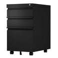 thumbnail image 1 of SUPEER 3 Drawer Vertical File Cabinet with Lock,Mobile File Cabinet for Letter,Legal,Under Desk Filing Cabinet for Office,Home,Fully Assembled Except Wheels (Black), 1 of 8