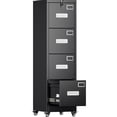 thumbnail image 1 of SUPEER 56"H 4 Drawer File Cabinets with Wheels, Metal Vertical File Storage Cabinet for Office Home, A4 Letter /Legal Size,  , Assembly Required (Black）, 1 of 12