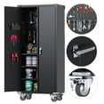 SUPEER 71" Metal Rolling Storage with Multi Use Pegboard, Large