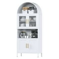 thumbnail image 1 of SUPEER 73" Tal Metal Arched Storage Display Cabinet with Glass Doors and Adjustable Shelves, Freestanding Kitchen Pantry Curio Storage Cabinet for Dining room, Home, Office, Assembly Required, White, 1 of 7