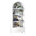 thumbnail image 1 of SUPEER 73-Inch Arched Metal Storage Display Cabinet with Drawers，Assembly Required, 1 of 7
