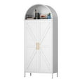 thumbnail image 1 of SUPEER 67" Tall Metal Arched Storage Cabinet, Arched Storage Bookcase with Doors, Modern Farmhouse Bookshelf, Kitchen Pantry Cabinet for Living Room, Assembly Required, White, 1 of 8