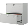 thumbnail image 1 of SUPEER 2 Drawers Metal Lateral File Cabinets with Individual Locks, Lockable Filing Storage Cabinet for Office, Home, School, Organization Cabinet with Files Bar for Letter/Legal, Assembly required, 1 of 8