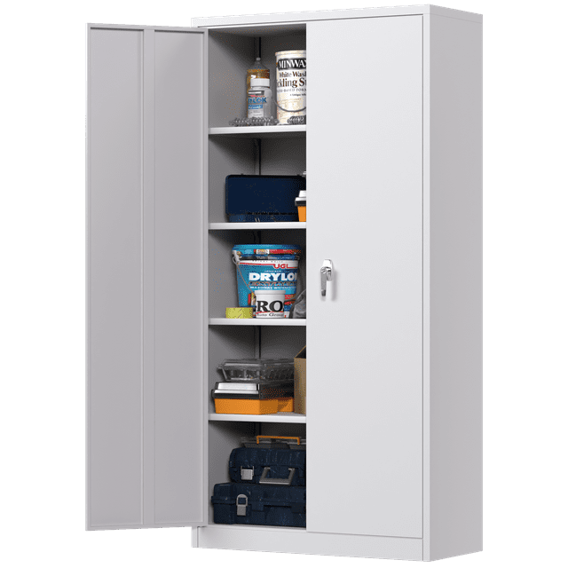 SUPEER Large Utility Metal Garage Storage 72" Gray Lockable