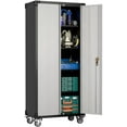thumbnail image 1 of SUPEER Metal Rolling Garage Cabinet, 72'' Tall Industrial Storage Cabinet with Wheels and 4 Adjustable Shelves, Utility Filing Cabinet for Garage, Tool House, Assemble Required, 1 of 8