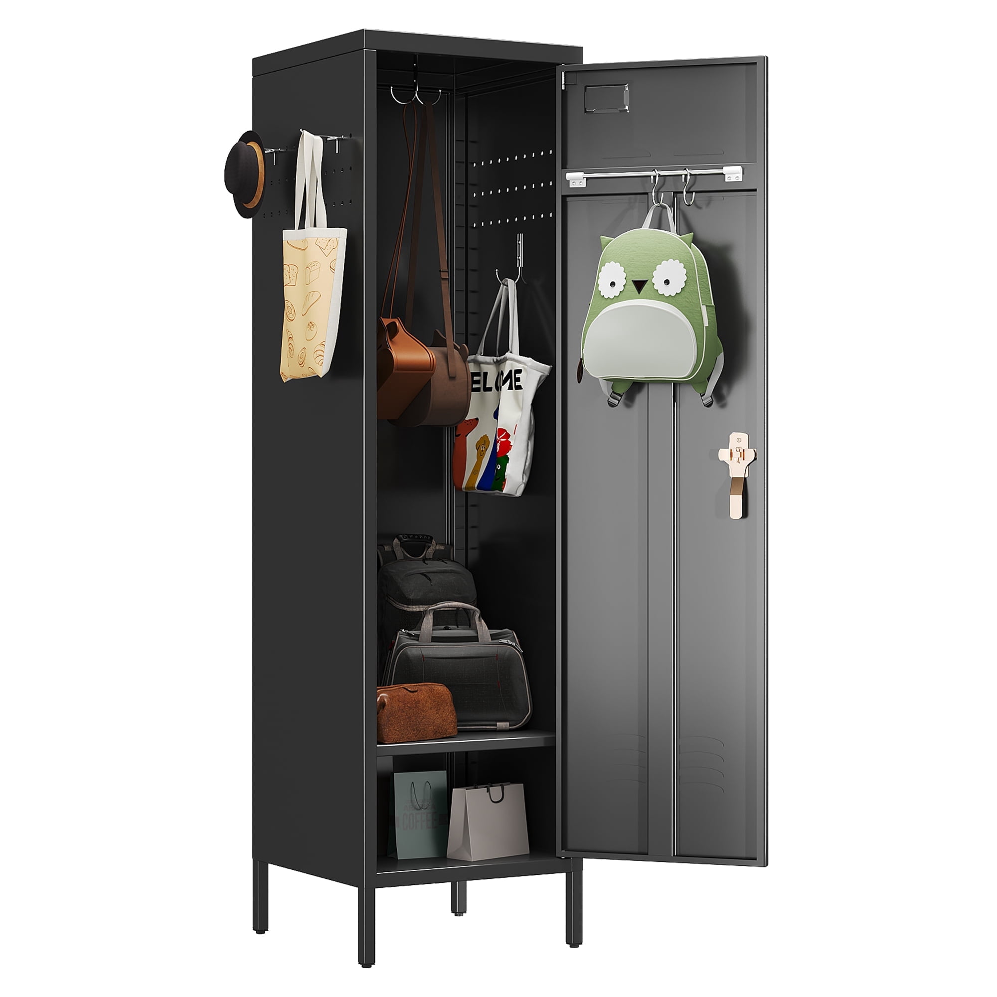 SUPEER Metal Storage Locker with Hook for School Office Gym Bedroom ...