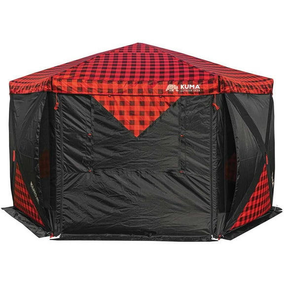 SUPER BEAR DEN DELUXE GAZEBO RED PLAID