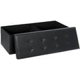 thumbnail image 1 of SUPER DEAL 43 Inch Folding Storage Ottoman , Faux Leather Storage Chest Shoes  with Divider Padded Seat Couch Footrest for Bedroom Entryway, 660 lbs Capacity 43"x 15"x 15", Black, 1 of 7