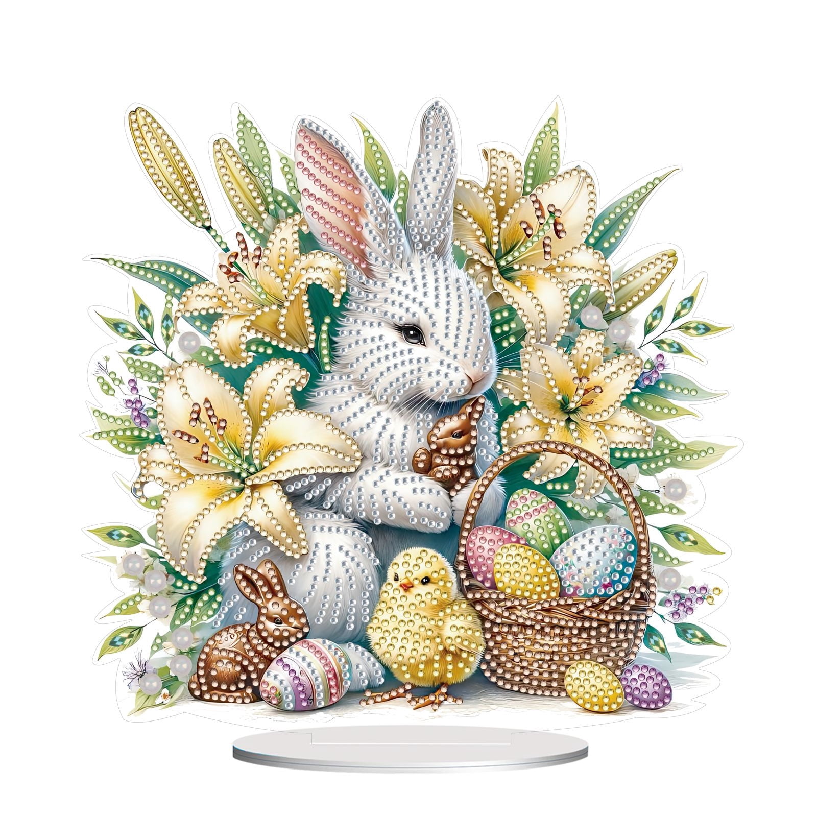 SUPER DIY Dotted Diamond Ornaments Diamond Art Painting Easter Bunny ...