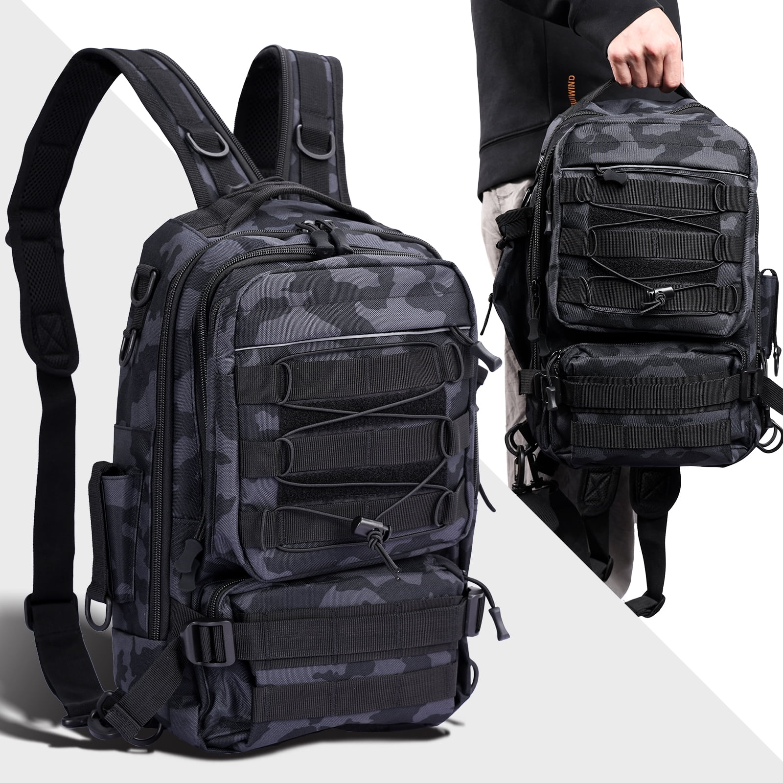 SUPER JOY Fishing Tackle Backpack Storage Bag, Outdoor Shoulder