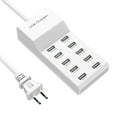 thumbnail image 1 of SUPER JOY USB Charging Station 10-Port USB Charging Hub Family-Sized Smart Multi USB Charger Ports for Multiple Devices Tablet Laptop White/Black, 1 of 7