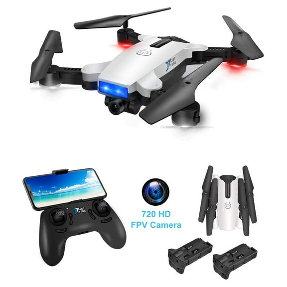 SUPER JOY WiFi 720P HD FPV Drone for Kids, Live Video Follow Me, Gesture Control and More Than 12 Functions Intelligent Quadcopter for Beginners White