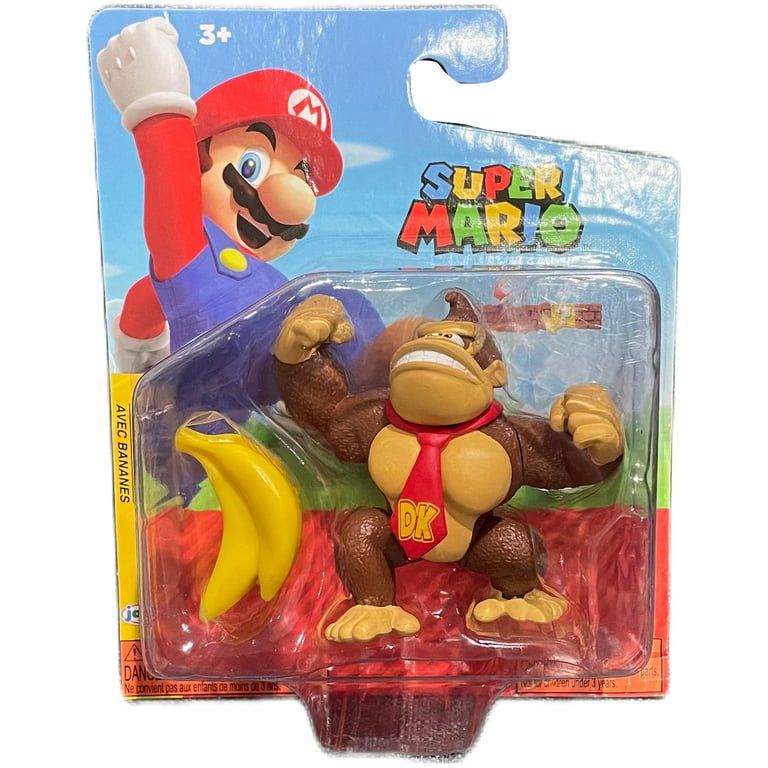 SUPER MARIO Action Figure 4 Inch Donkey Kong with Bananas Accessory  Collectible Toy 