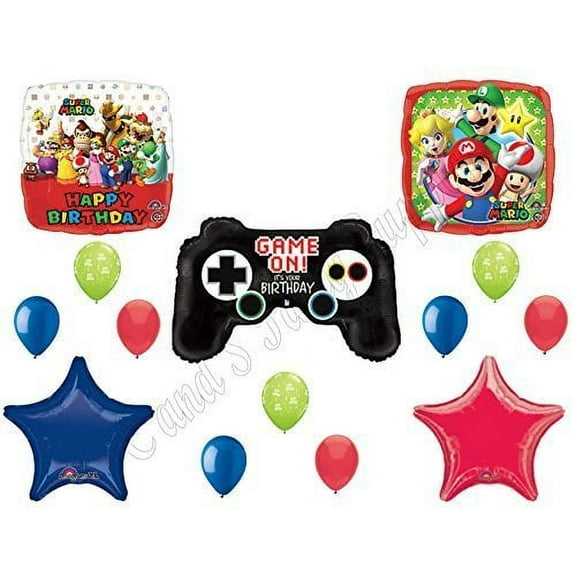 SUPER MARIO BROtheRS Video Game Birthday Balloons Decoration Supplies Party by Anagram
