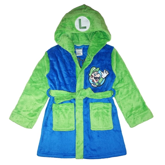 SUPER MARIO Boys Costume Plush Robe (Luigi, 8)