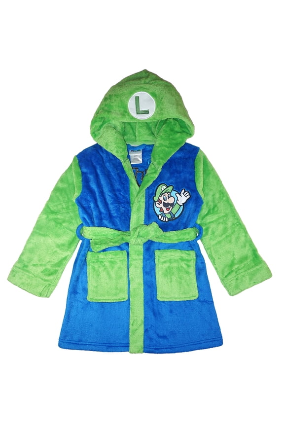 Boys Costume Plush Robe (Luigi, 8)