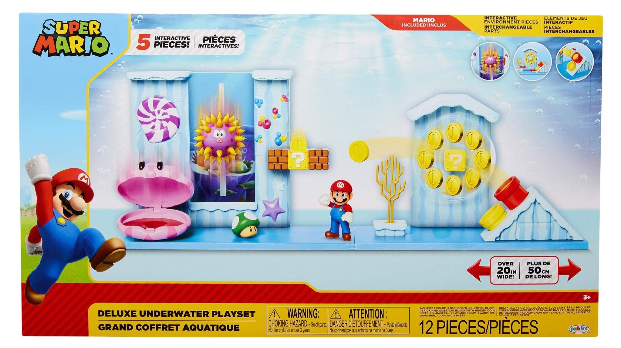 スーパーマリオ Jakks Pacific Super Mario Bros Deluxe Underwater World Playset, 12