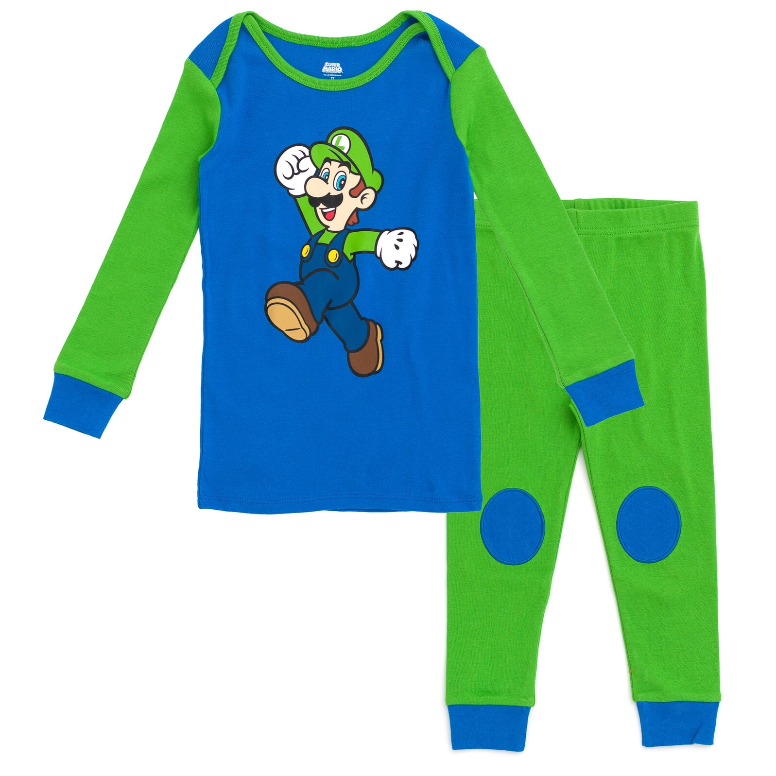 SUPER MARIO Nintendo Luigi Pajama Shirt and Pants Set Newborn to ...
