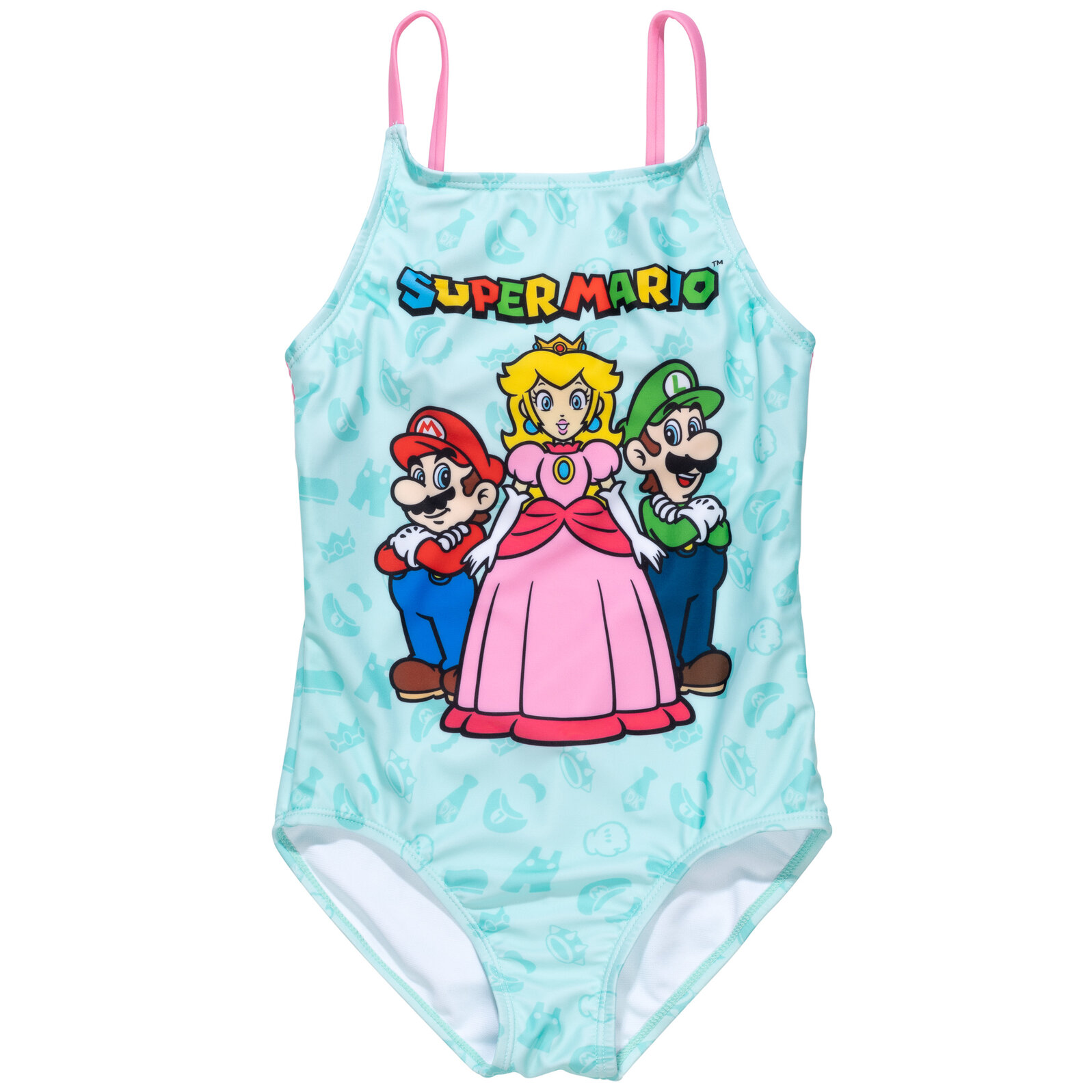 SUPER MARIO Nintendo Mario Luigi Princess Peach Big Girls One Piece Bathing  Suit Little Kid to Big