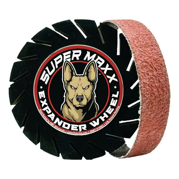 Super Maxx Expander Wheel Kit / Sanding Belts 36G, 50G, 60G, 80G,120G Product: Expander Wheel W/ (1) 80GRIT Sanding Belt - Starter Kit