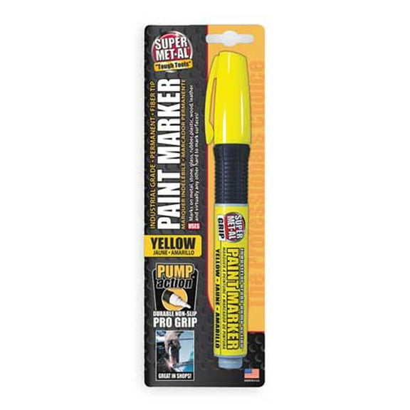 SUPER MET-AL MARKER 04031 Pump Action Paint Marker,Yellow