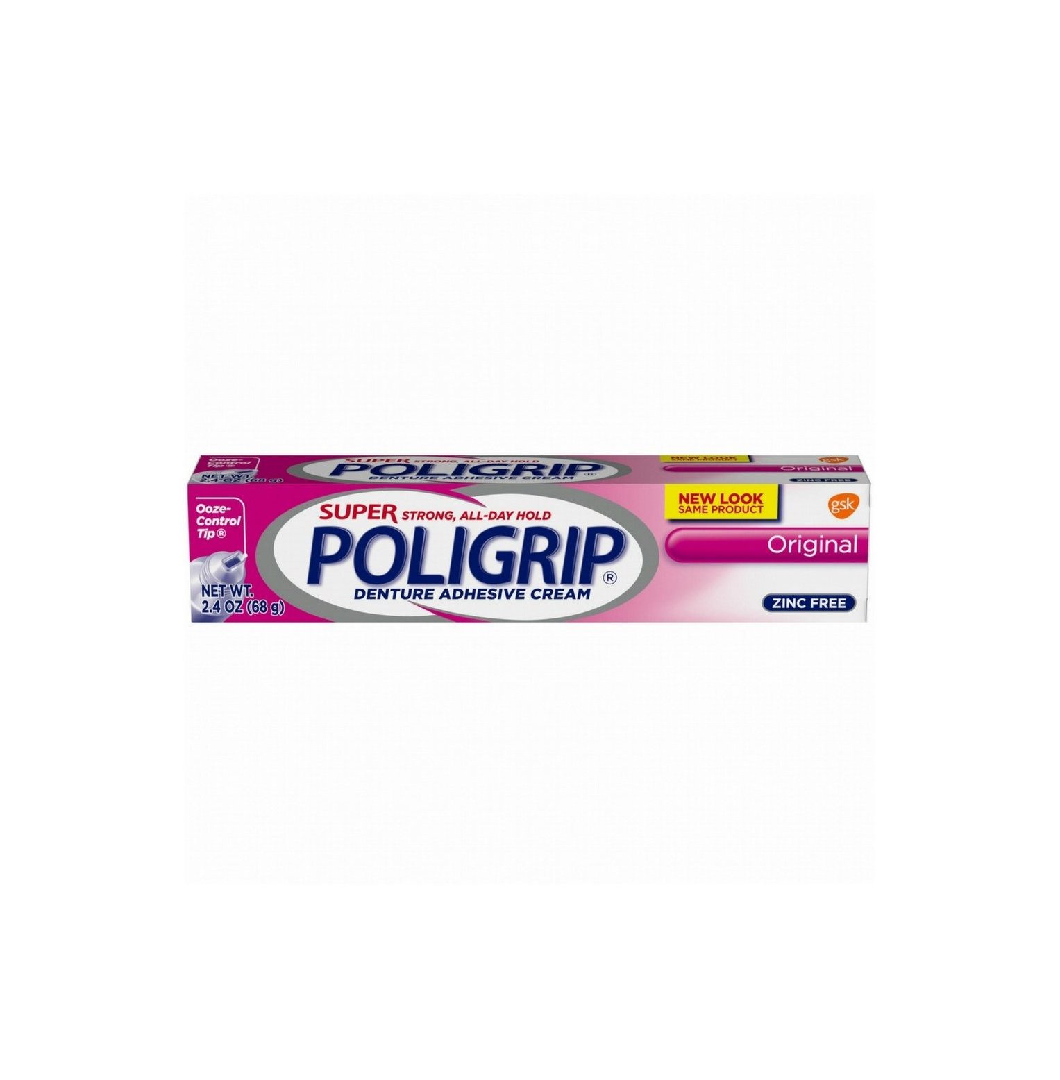 SUPER POLIGRIP Denture Adhesive Cream Original 2.40 oz ( Pack of 12