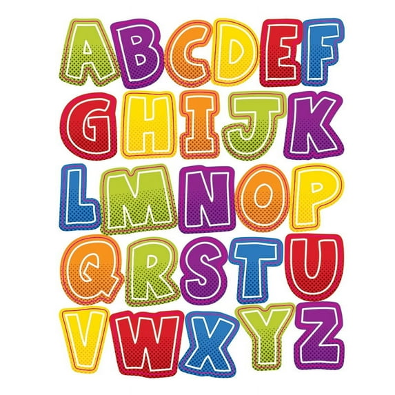 SUPER POWER ALPHABET UPPERCASE SHAPE STICKERS