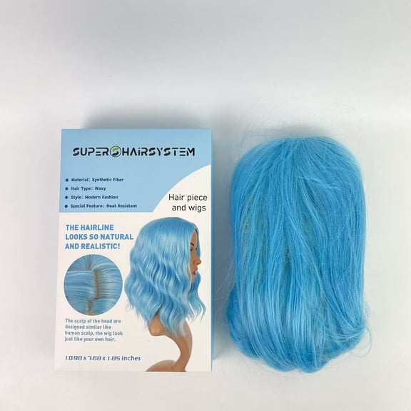 SUPER S HAIRSYSTEM Hair piece and wigs,Hair Cosplay Wig (Light Blue)