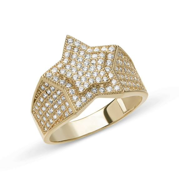 CZ Super Star Men’s Adult Ring 10K Yellow Gold, 7.00 Gr – Goldum NYC