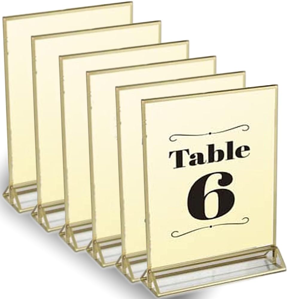 SUPER STAR QUALITY Clear Acrylic 2 Sided Frames with Gold Borders and ...