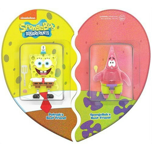 SUPER7 Reaction Figure - Spongebob Squarepants - Spongebob and Patrick BFF 2-Pack (Glitter) SDCC Special Release