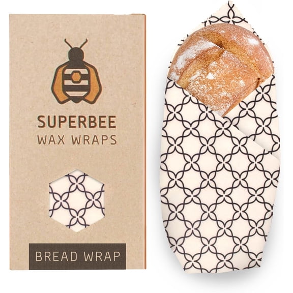 SUPERBEE Beeswax Bread Wrap, Reusable Beeswax Wrap for Food, Wrap Bread, Reusable Bees Wrap Paper for Wrapping Vegetables, Cheese Paper, Bowl Covers and Sandwich Wrapping, XXL