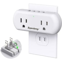 SUPERDANNY Multi-Plug Outlet Extender USB Wall Charger Plug Splitter Surge Protector White