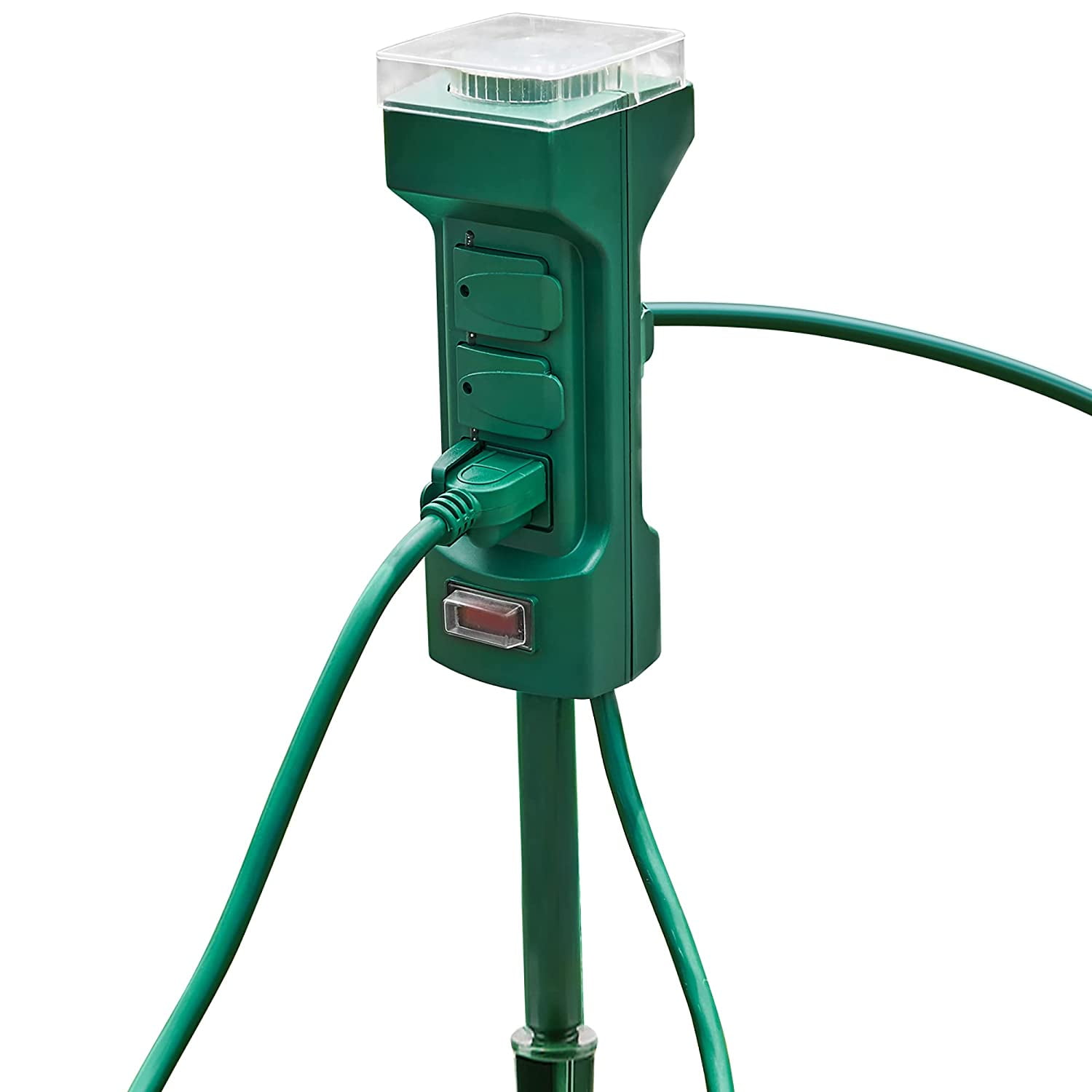 SUPERDANNY Outdoor Power Stake Timer with 10Ft Extension Cord 6 AC