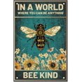 thumbnail image 1 of SUPERDANT Vintage Bee Flower Tin Signs Sunflowers Metal Tin Sign Inspirational Quotes Be Kind Vintage Metal Tin Signs Funny Text Metal Plaque Retro Bedroom Bathroom Man Cave Wall Decor 12x8in, 1 of 7