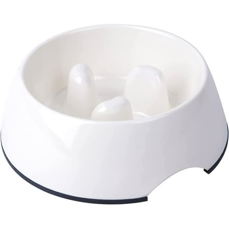SUPERDESIGN Slow Feeder Dog Bowl Cat Bowl 1/2 Cup Slow Feeding Dog Bowl for Small Medium Breed Anti Gulping Healthy Eating Interactive Bloat Stop Fun Alternative Non Slip Puzzle Dog Food Bowl, White