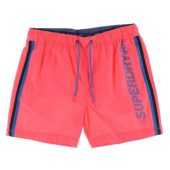 SUPERDRY State Volley Swim Mens Swimwear Size S, Color: Hyper Pink/Royal