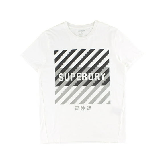 SUPERDRY Training Coresport Mens Active Shirts & Tees Size XL, Color: White/Black