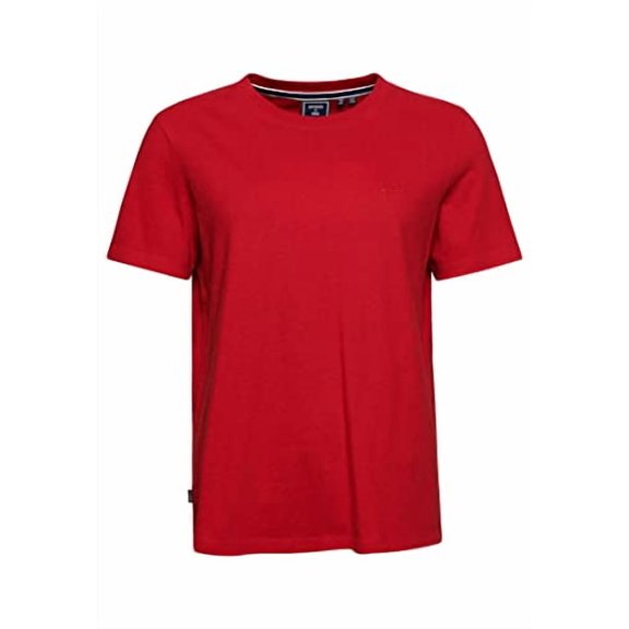 SUPERDRY WOMENS ORGANIC COTTON LOGO EMBROIDERED T-SHIRT,PAPAYA RED MARL - SIZE 8