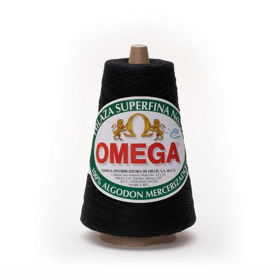 SUPERFINA NO.30 [240grs] by Omega - 100% Mercerized Cotton Yarn ideal for Fine Crochet - Color: 36 - Black 695