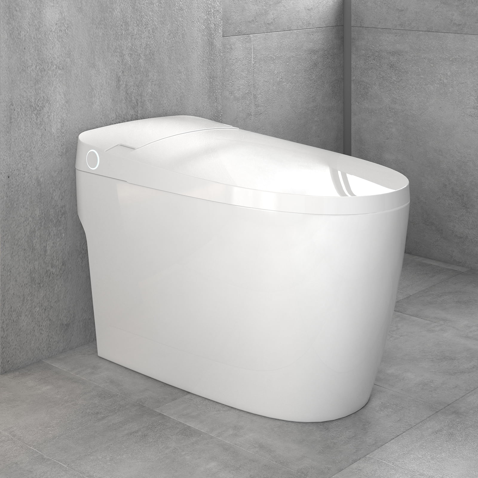 Superflo Wht-1 Square Elongated Wall Hung Toilet with Dual Flush, Compact Toilet(Water Tank Not Included) Finish: White