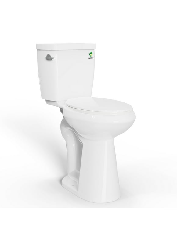 SUPERFLO Tall Toilet - 21 Inch Elongated Two Piece Extra Tall Toilets With Comfort Chair Seat, 12" Rough In & Single Flush, High Toilets For Seniors, Disabled, And Tall Individuals (1.28 GPF)