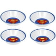 thumbnail image 1 of SUPERHERO Snack Size Melamine Plates and Bowls Sets Batman, Superman, Man of Steel, Caped Crusader (SUPERMAN LOGO Bowl Set (4)), 1 of 5