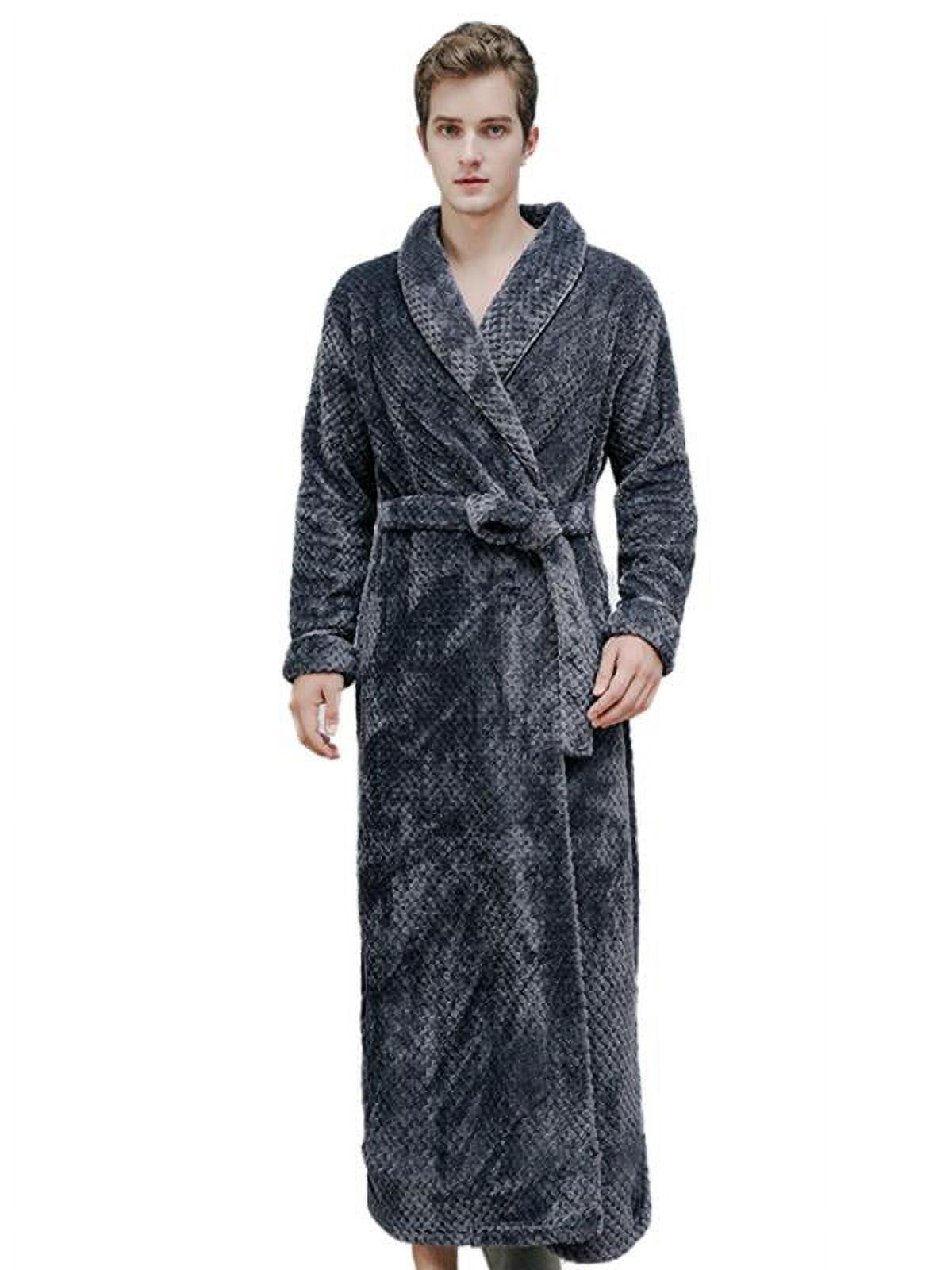 SUPERHOMUSE Men's Turkish Cotton Robe, Terry Cloth Kimono Bathrobe