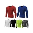 thumbnail image 1 of SUPERHOMUSE Mens Gym Compression Under Base Layer Tops Long Sleeve Quick Dry Sports T-Shirts, 1 of 5